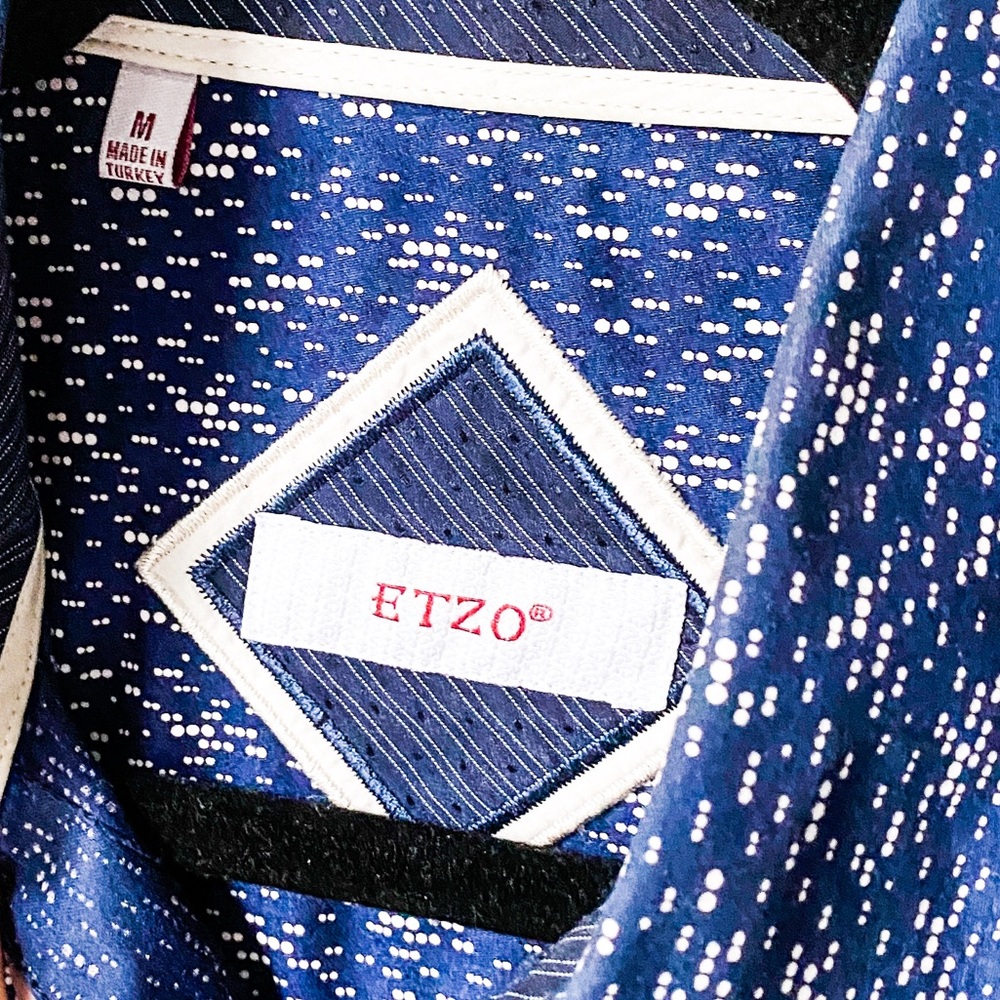 ETZO Blue Stargaze Dress Shirt Size M